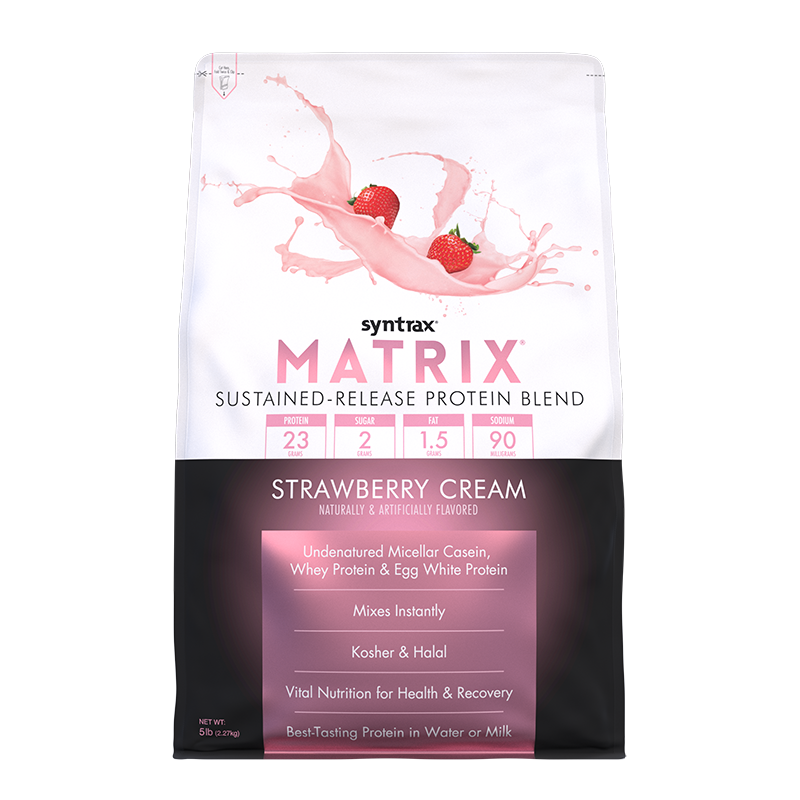 SYNTRAX MATRIX PROTEIN BLEND 2.27 kg. (5 lbs) Strawberry Cream + รับฟรี Aerobottle Primus Crystal Shaker 32Oz. 1 ใบ